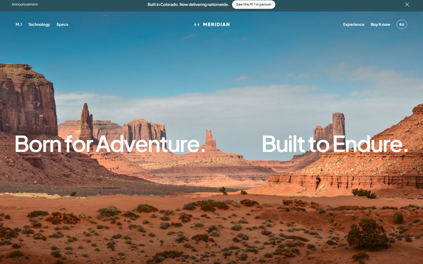 Landing page MERIDIAN